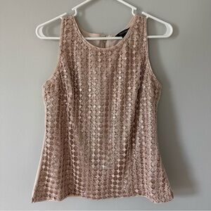 White House Black Market Sequin Blouse - Champagne, Small